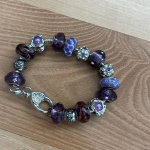 Purple and silver bracelet